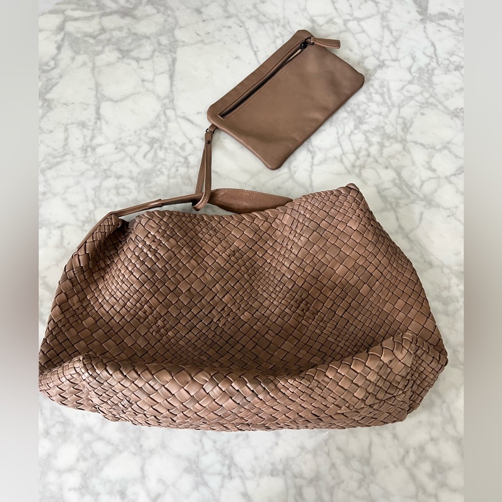 Falor Italian Leather Woven Bag